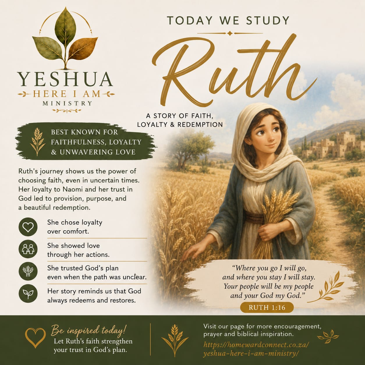 Today’s Bible Study: Ruth – A Woman of Faith, Loyalty, and Redemption